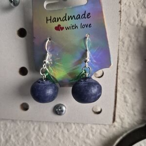 Artisan Blueberry Drop Earrings